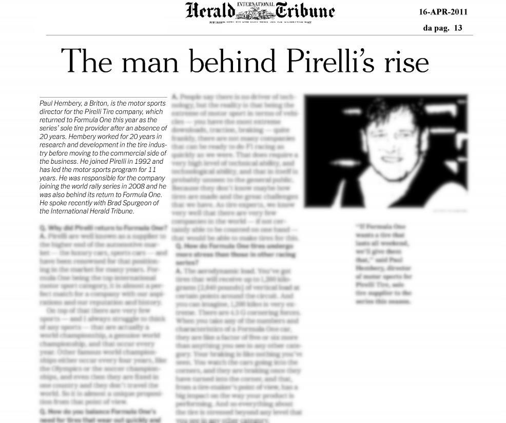 Pirelli – The International Herald Tribune