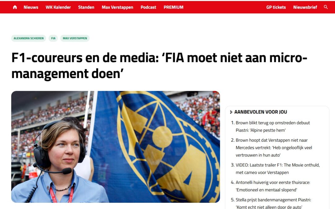 F1-coureurs en de media: ‘FIA moet niet aan micro-management doen’